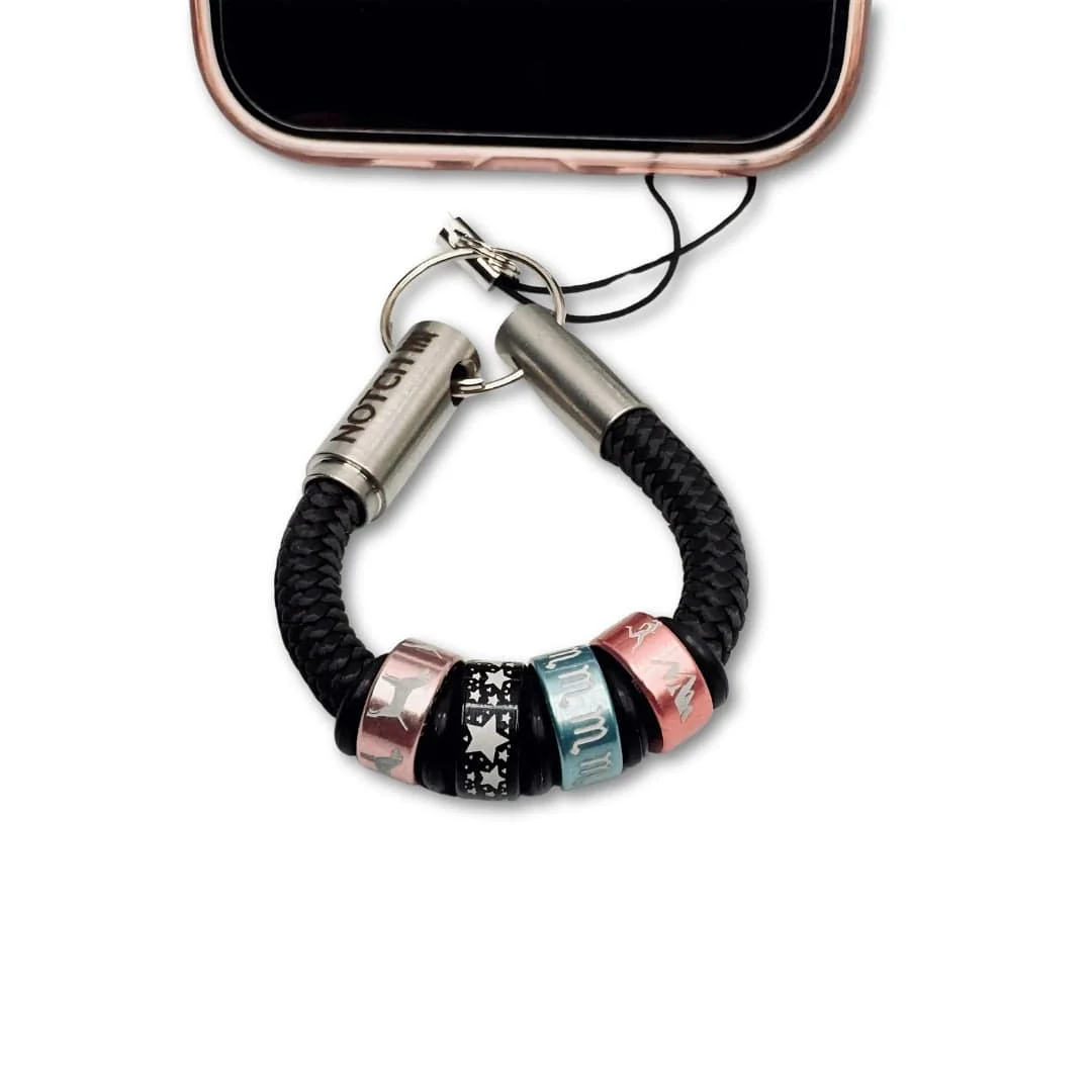 Purple Cord Loop Phone Dangler with stainless steel ends - Image 2