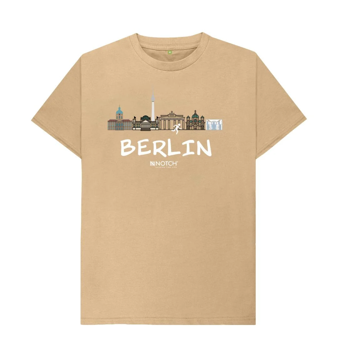 Men's 26.2 Berlin White Text T-Shirt - Image 4