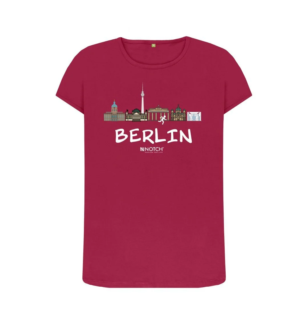 Women's 26.2 Berlin White Text T-Shirt - Image 3