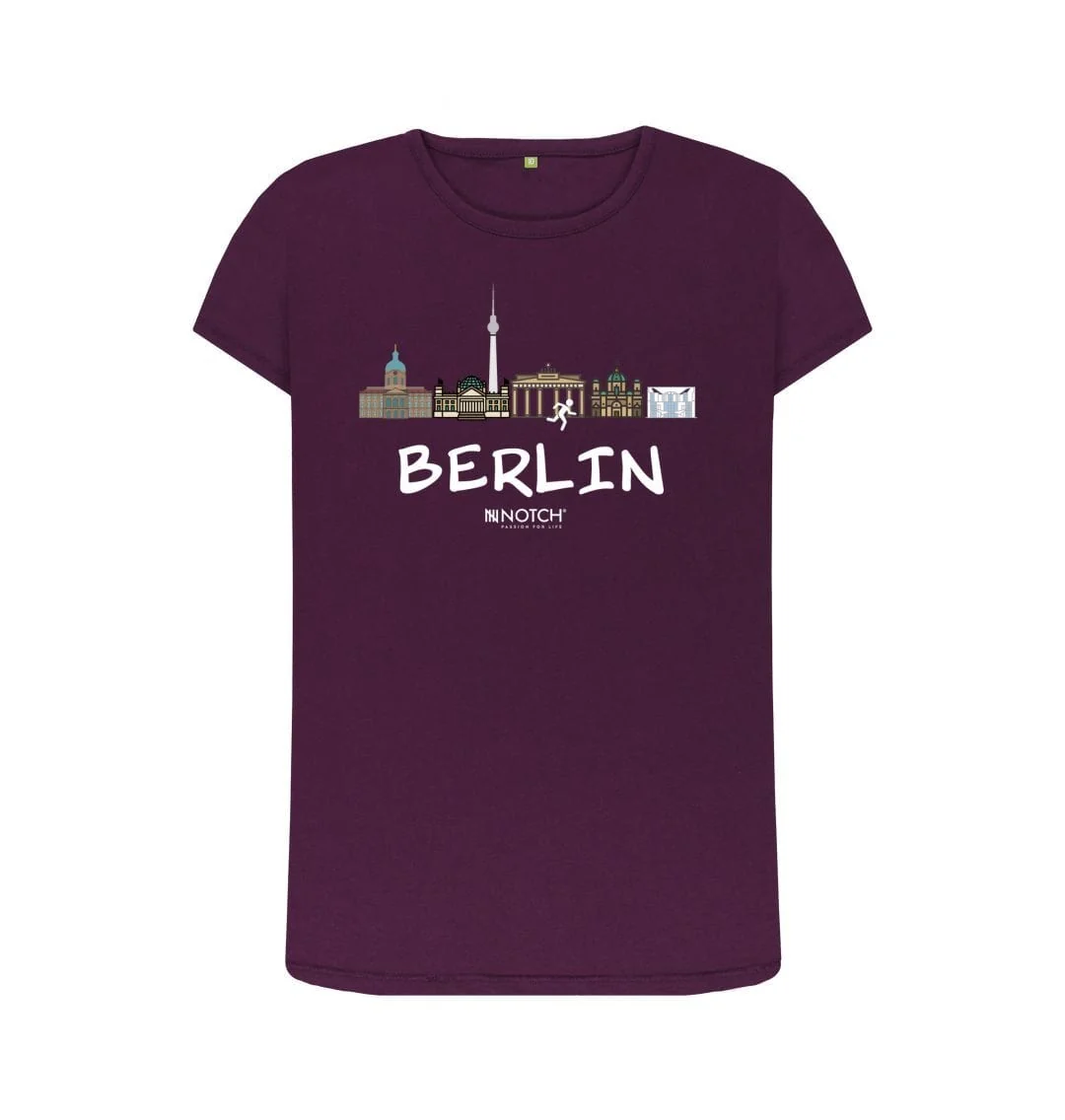 Women's 26.2 Berlin White Text T-Shirt - Image 9