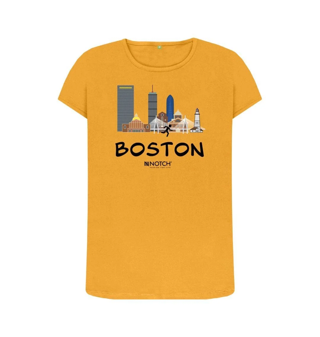 Women's 26.2 Boston Black Text T-Shirt - Image 3
