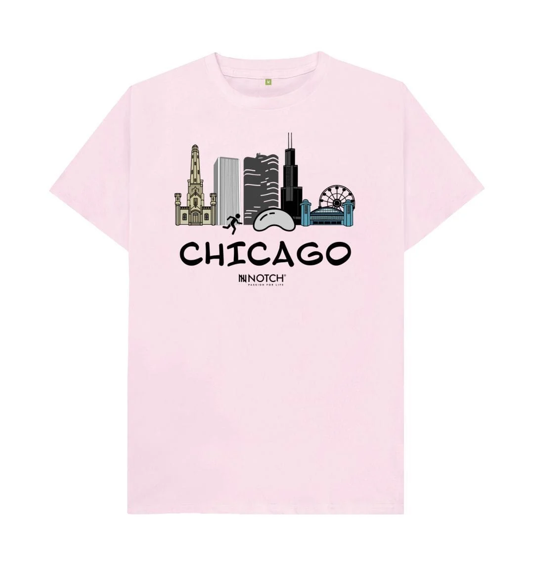 Men's 26.2 Chicago Black Text T-Shirt - Image 10