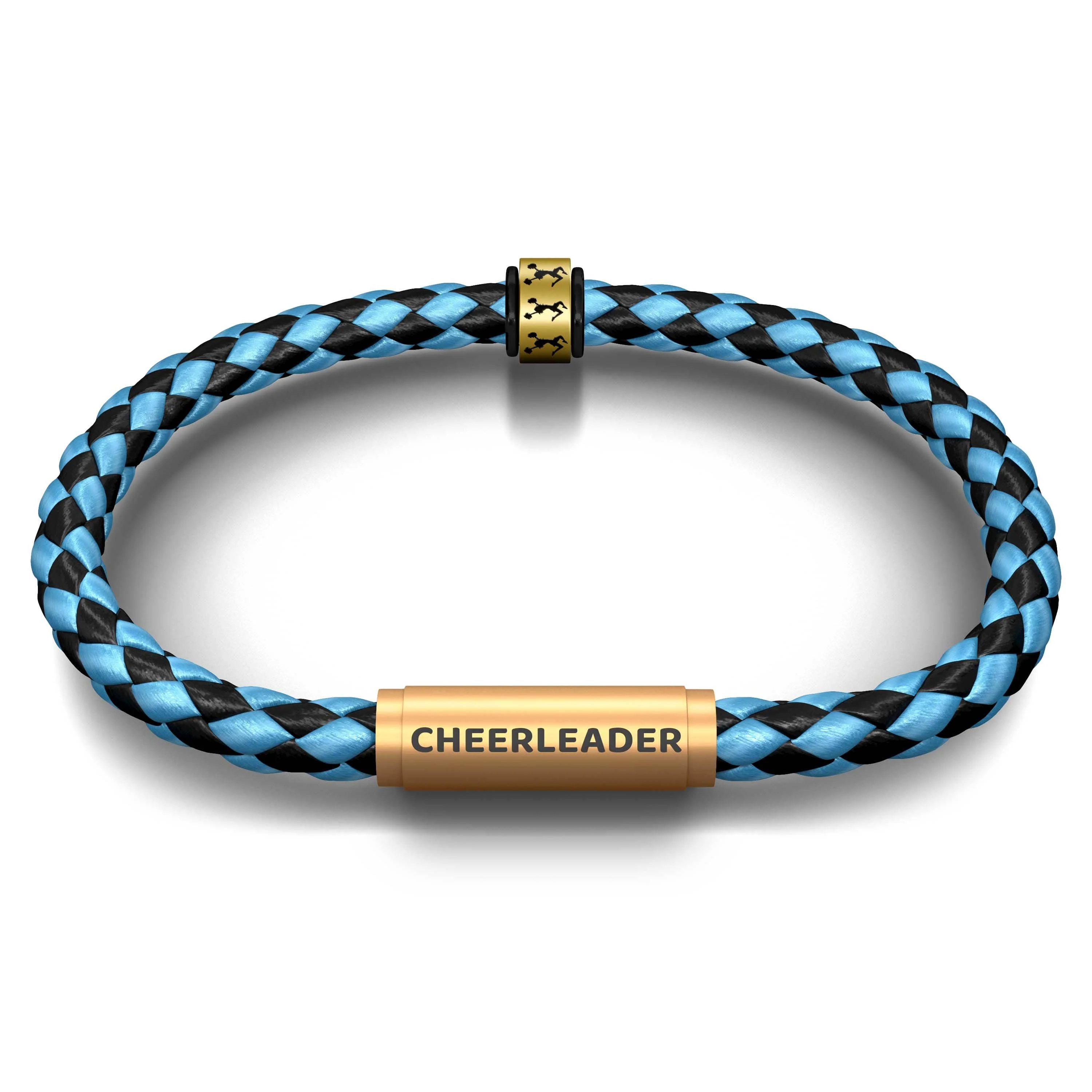 High-V Jump Notch & Cheerleader Bracelet (Electric Blue with Brass Clasp)