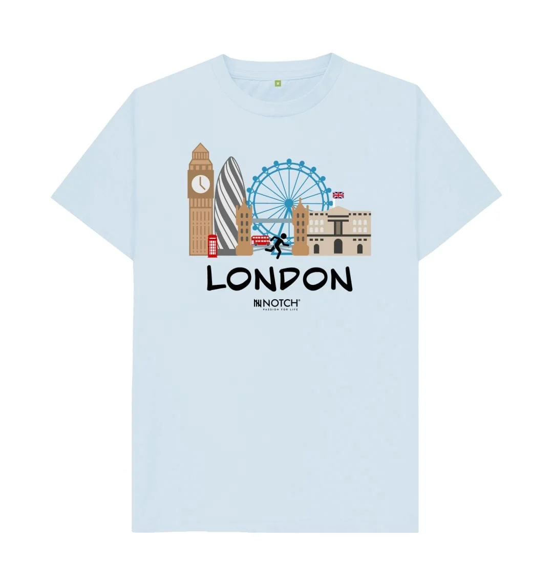 Men's 26.2 London Black Text T-Shirt - Image 3