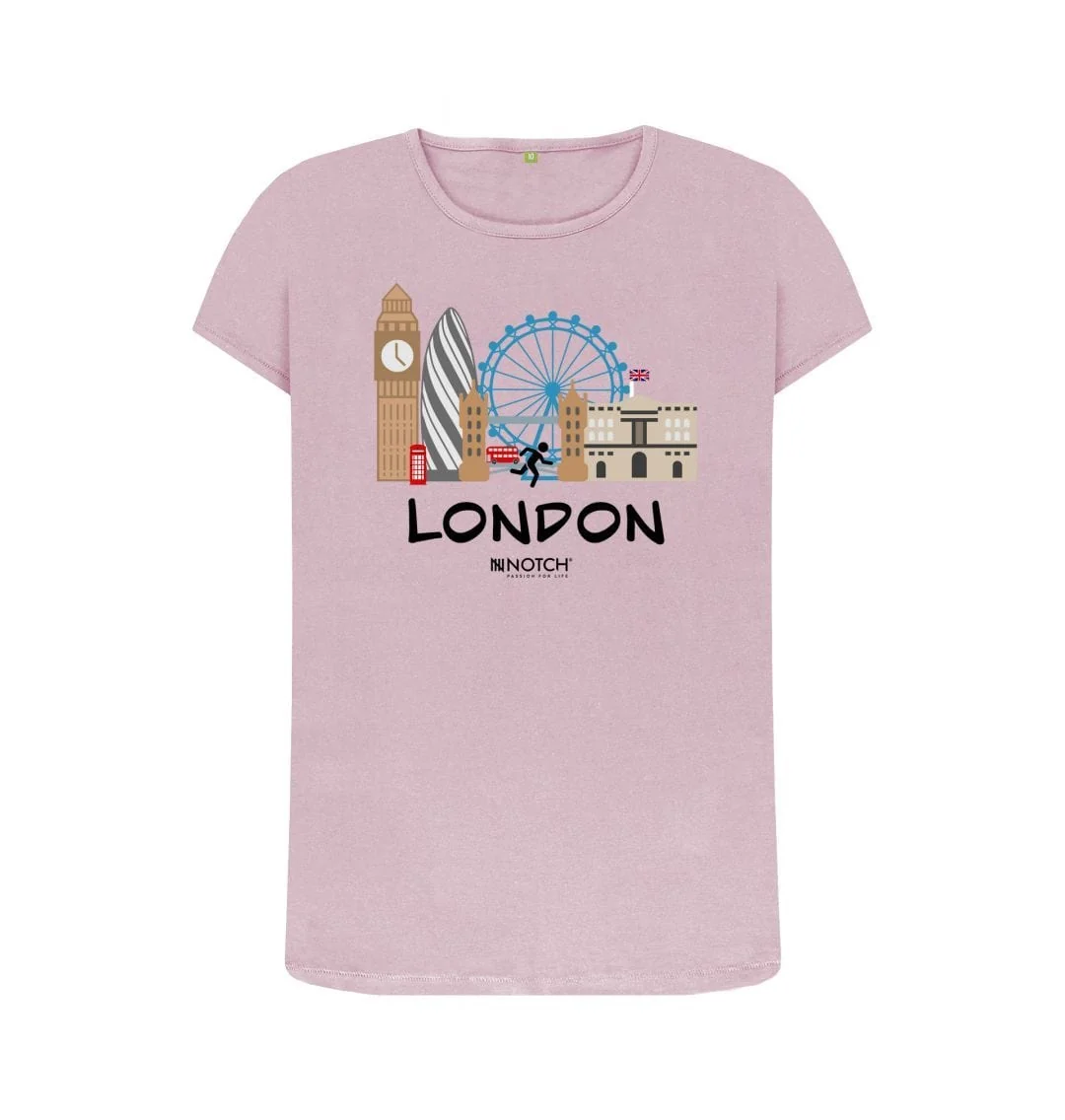 Women's 26.2 London Black Text T-Shirt - Image 10