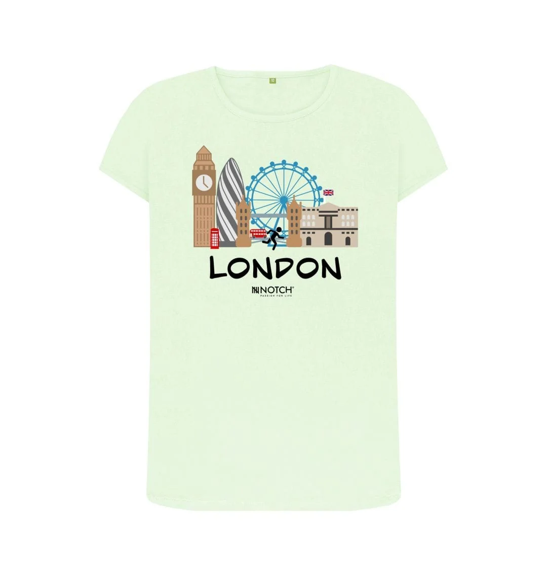 Women's 26.2 London Black Text T-Shirt - Image 7