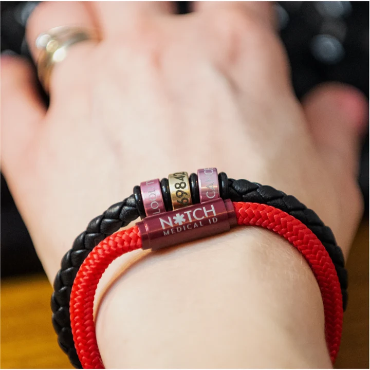 Medical ID Black Cord NOTCH Bracelet - Image 5